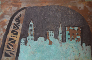 Abstract Cleveland Patina Skyline - Shirley's Loft - 2
