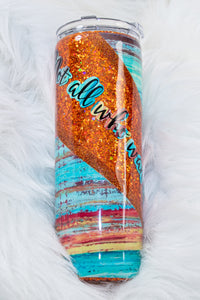 Beautiful Copper Glittered Southwest Inspired All Who Wander Are Not Lost ~ 20 Ounce Stainless Steel Tumbler