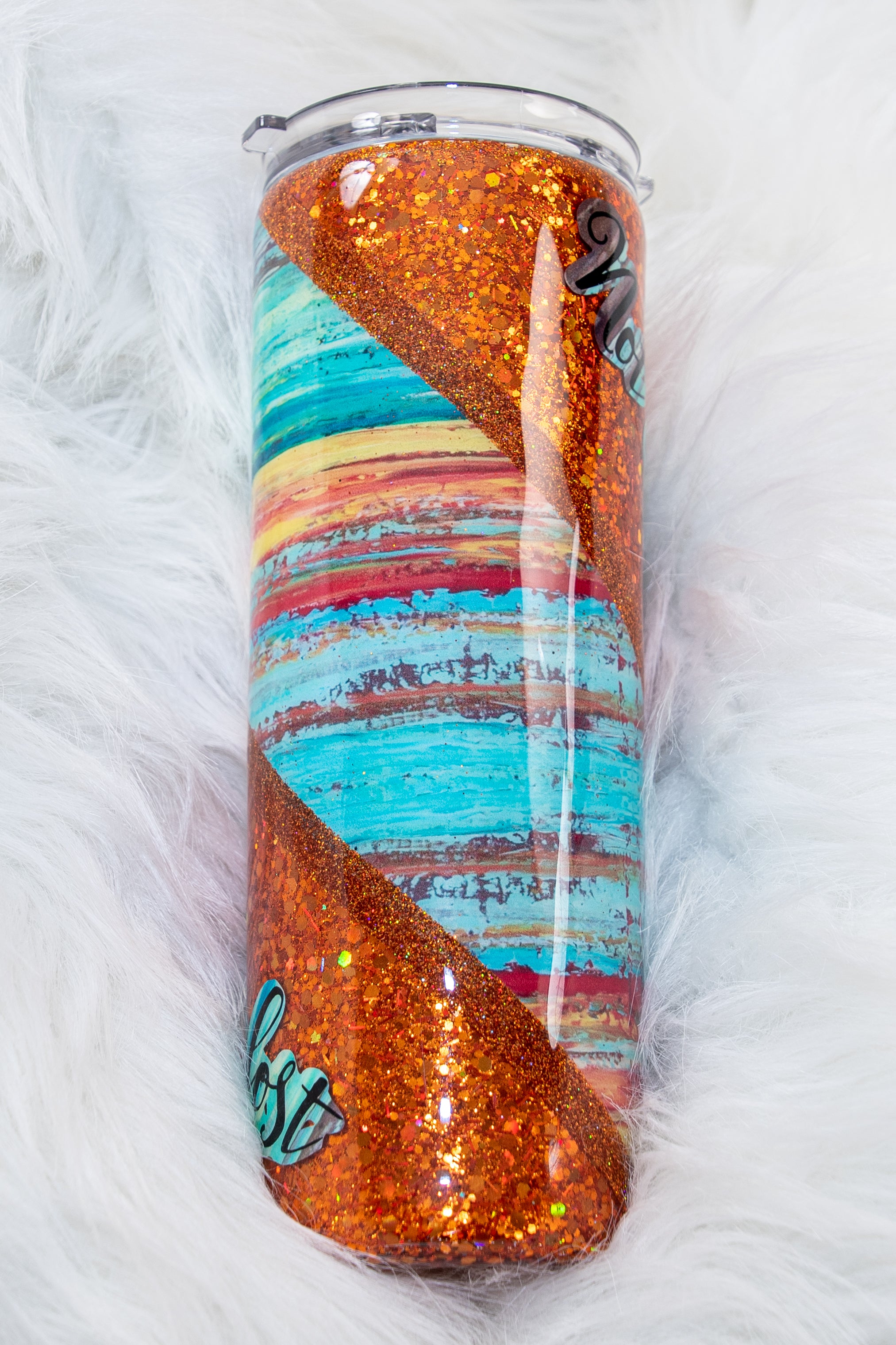 Beautiful Copper Glittered Southwest Inspired All Who Wander Are Not Lost ~ 20 Ounce Stainless Steel Tumbler