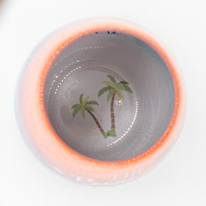 Beach Days Are the Best Days ~ Beautiful Glittered Beachy Stemless Glass Wineglass with Palm Tree and Sea La Vie inside