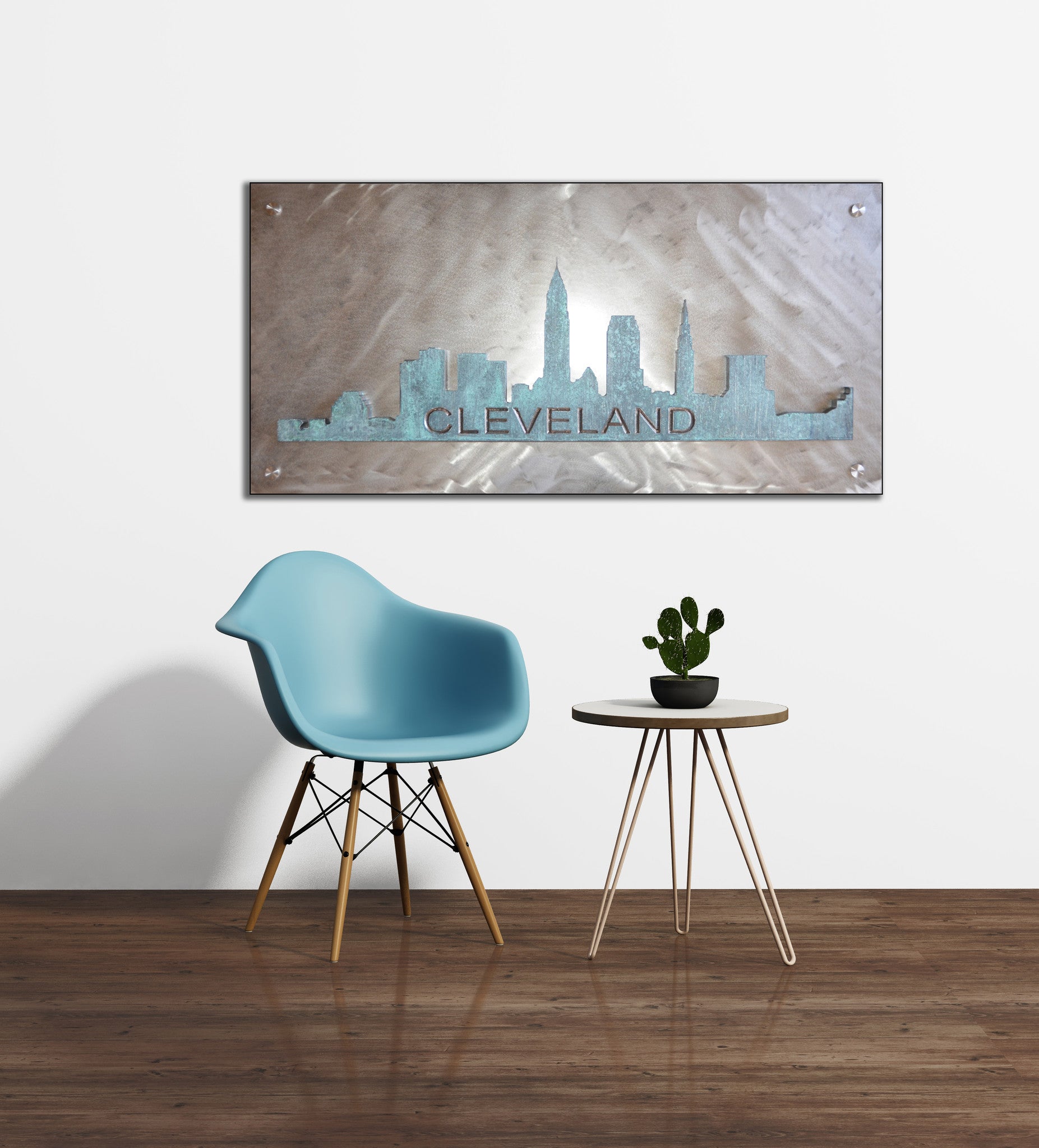 Patina Skyline on Metal - Shirley's Loft - 1