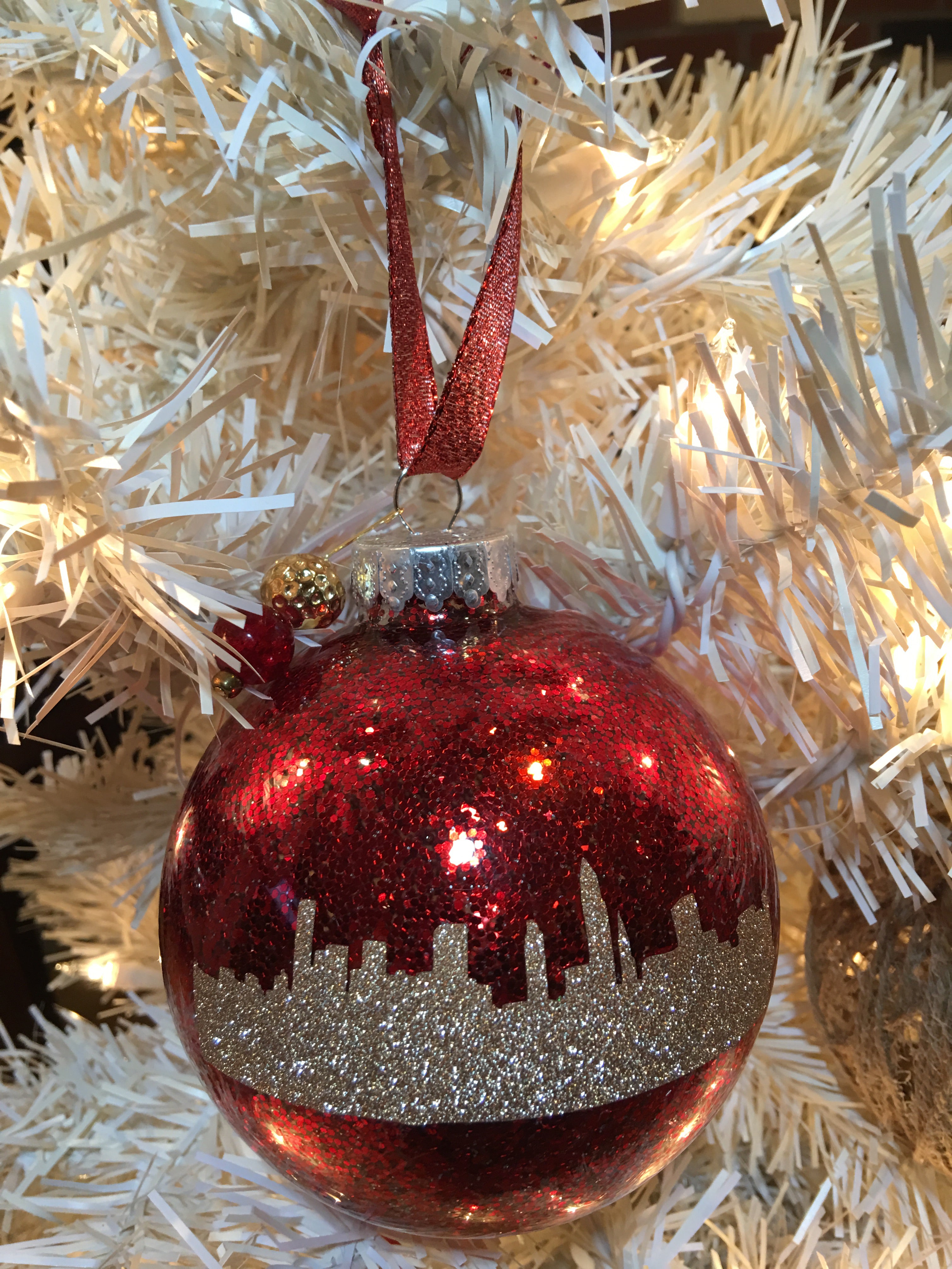 Large Christmas Red 4" Signature Ornament - Holiday Glitz Collection