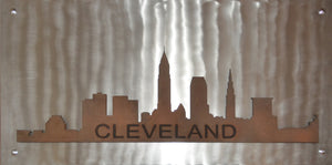 Cleveland Skyline on Metal - Shirley's Loft - 1