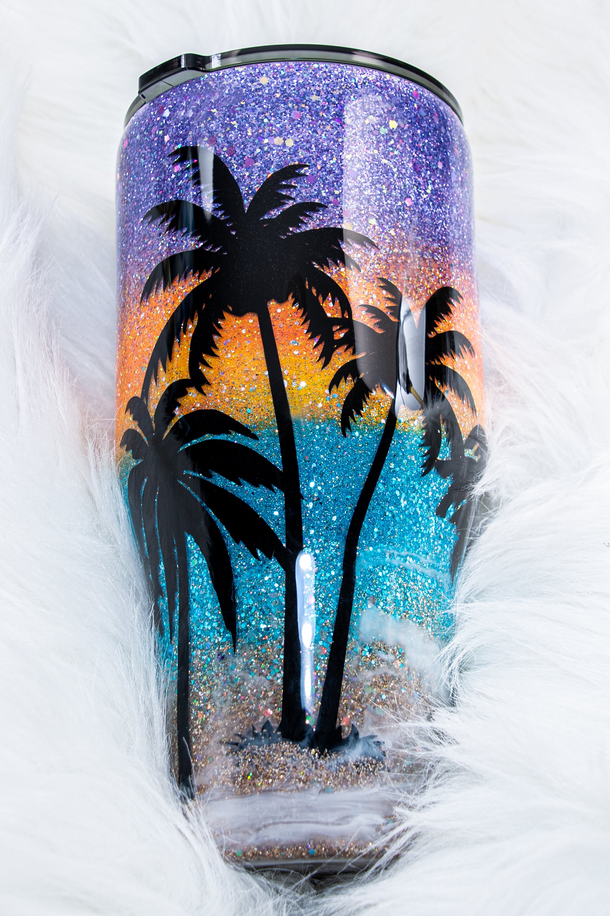 Glittered Beach Life is Better on the Beach ~ 40 Ounce Stainless Steel Tumbler